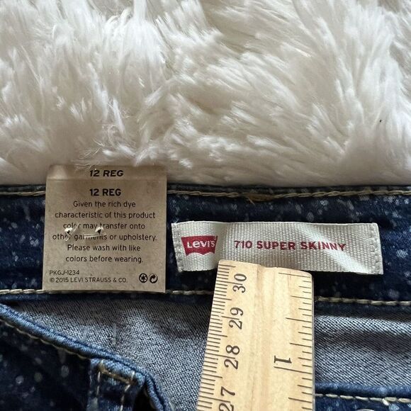 LEVI'S 710 Girl Jeans Super Skinny  Size 12 REG Stretch Adjustable Waistband - Picture 3 of 16